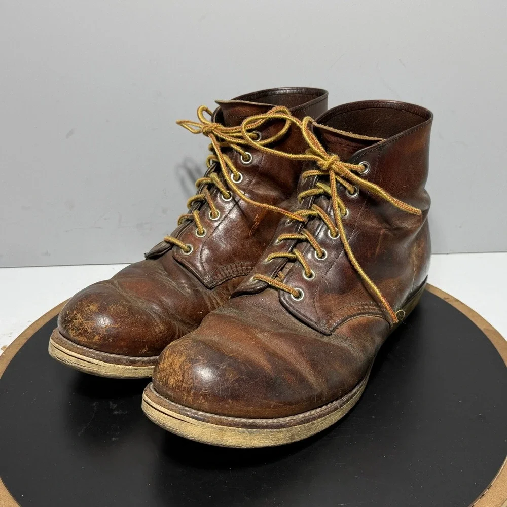 Red Wing 9111 Boots Men Size 10 D Heritage Round Toe‎ Brown Leather USA Workwear
